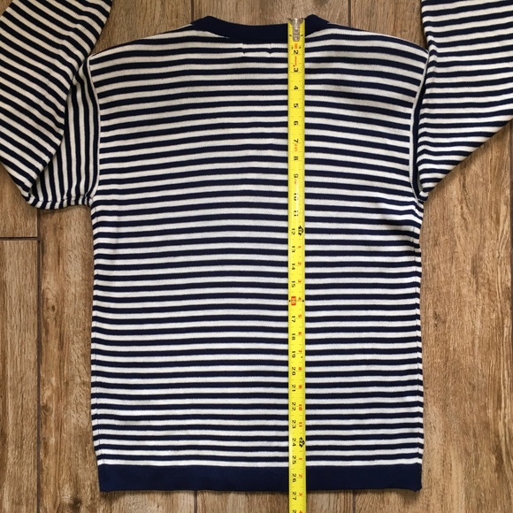 Vintage Nautical Stripe Blue White Sweater - Picture 3 of 5